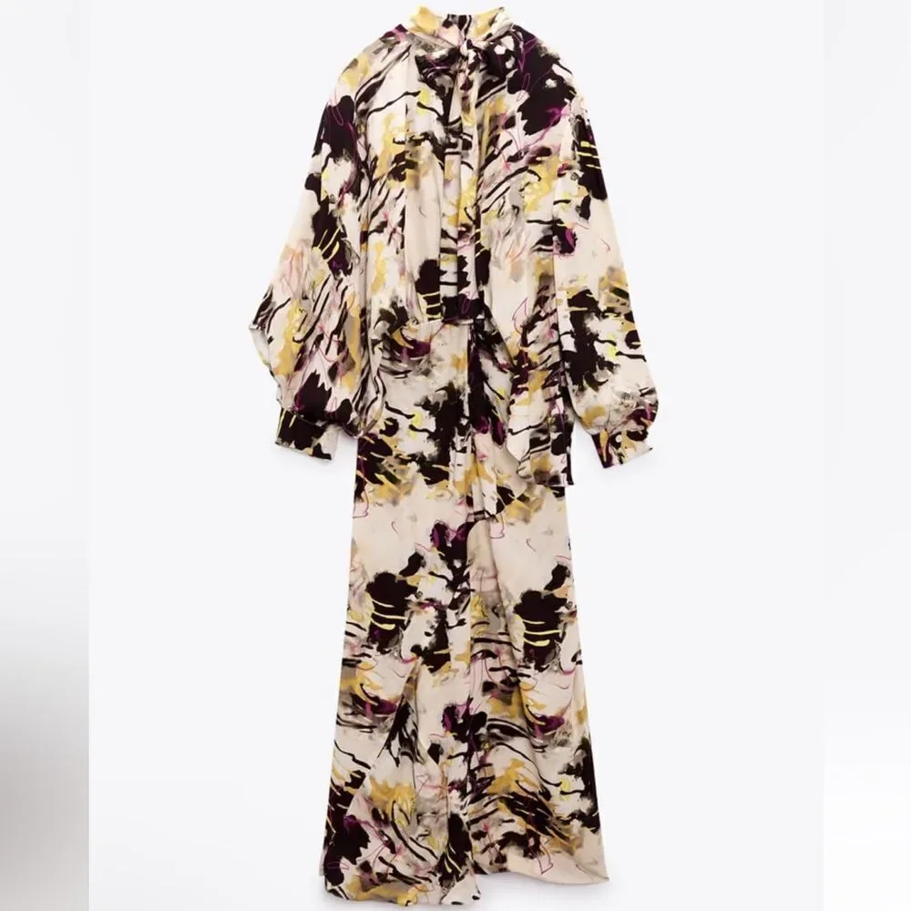 Zara printed midi dress - Picture 2 of 8